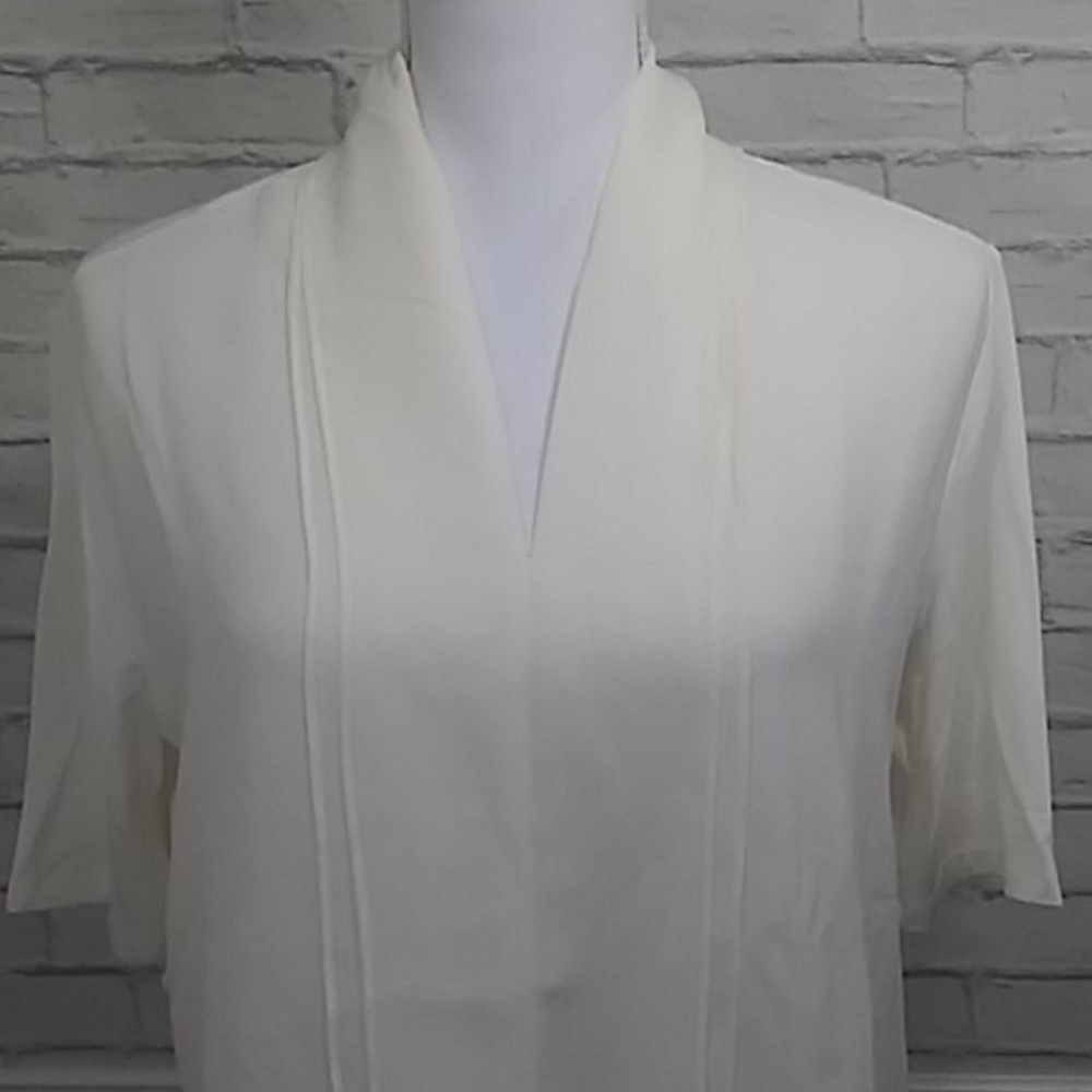 NEW H by Halston  Blouse W/ Shawl Collar - Picture 9 of 12